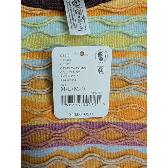 Free People Movement Camisole Top Womens M-L Brown Yellow Brown Papaya Combo - Picture 3 of 3